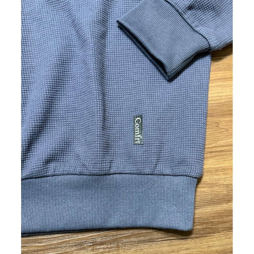 Comfrt Waffle Knit Lounge Set Shirt & Wide Leg Pants Blue Grey Mismatched Size - Picture 3 of 16